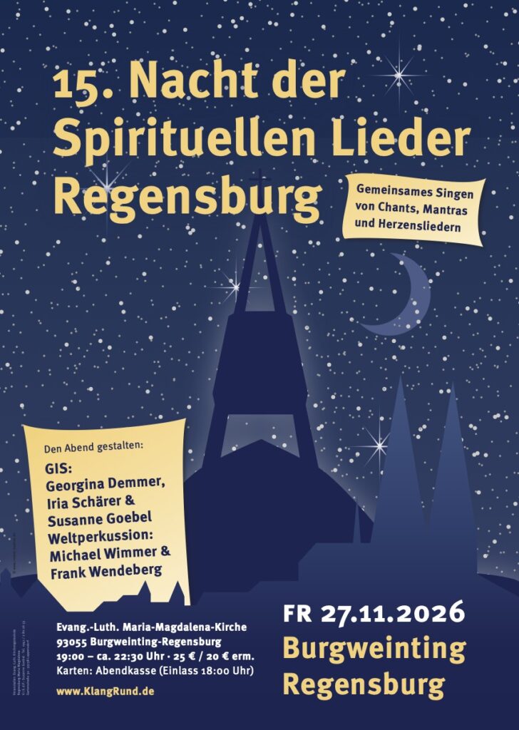 Herzliche Einladung zur 15. Nacht der Spirituellen Lieder Regensburg